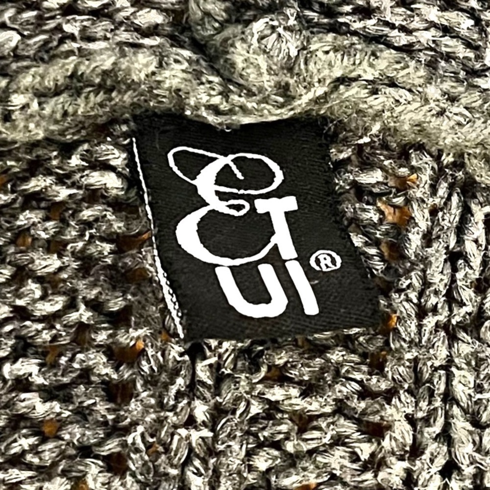 Etui Fisherman Bobble Aran Zip Front Hoodie Sweater in Grey - Picture 14 of 16